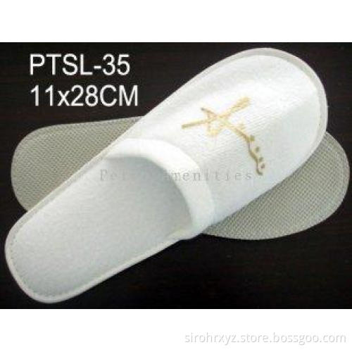 Pulled Hair Fabric Disposable Hotel Slippers Of Closed Toe